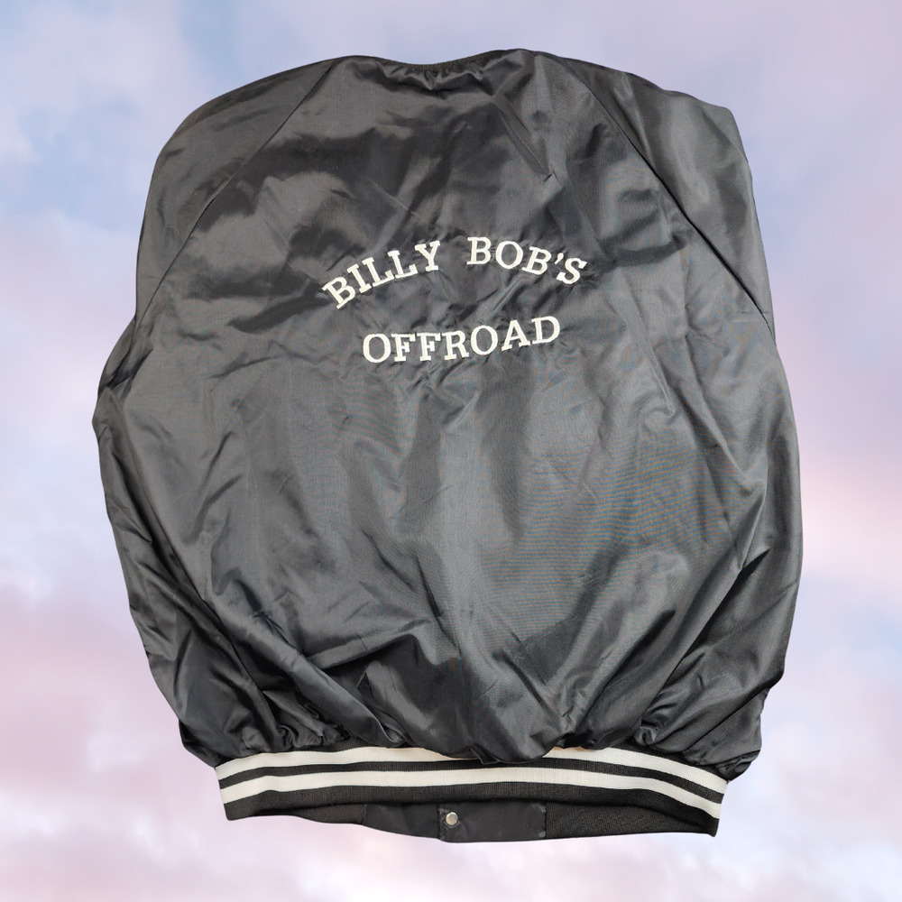 Vtg West Ark USA Made Black White Snap Button Off Road Bomber Jacket XXL - Picture 3 of 5